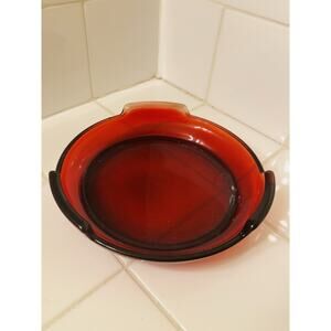 Anchor Hocking Punch Bowl Stand Base Only Royal Ruby Red Glass Vintage